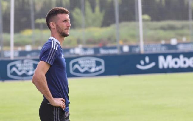 Oier, en el entrenamiento de Tajonar