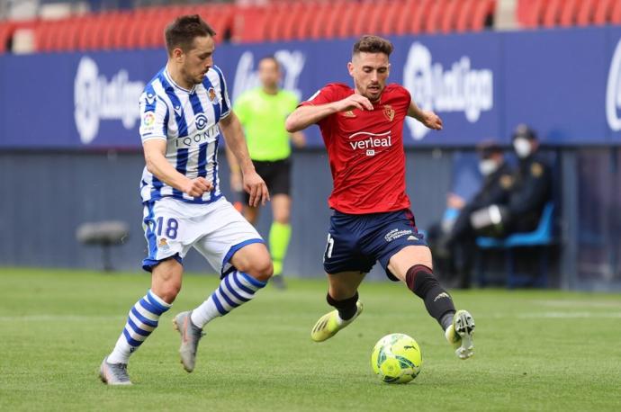 Kike Barja, en el partido de Osasuna contra la Real Sociedad