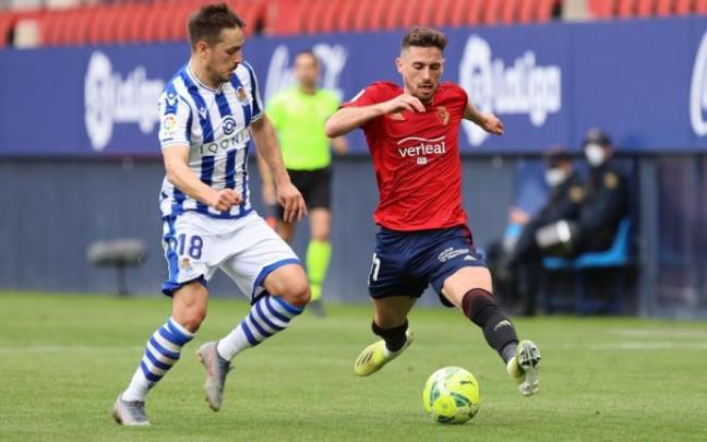Kike Barja, en el partido de Osasuna contra la Real Sociedad