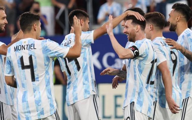 Messi celebra un gol