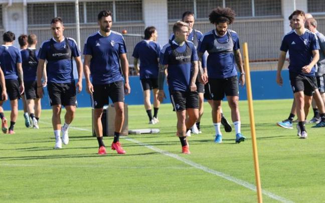 Primer entrenamiento de Osasuna, sin los positivos