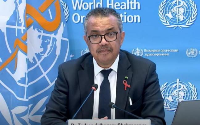 El director general de la OMS, Tedros Adhanom Ghebreyesus, tras la Asamblea Mundial de la Salud