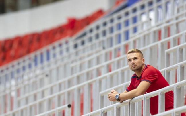 Javier Ontiveros, en El Sadar.