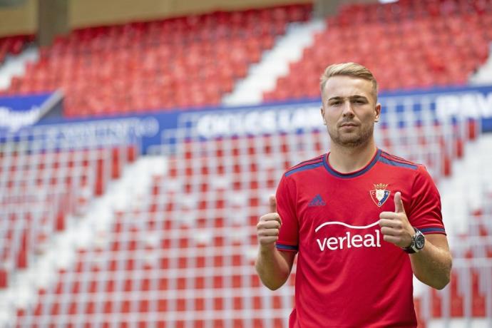 Ontiveros, el día de su presentación como jugador de Osasuna.