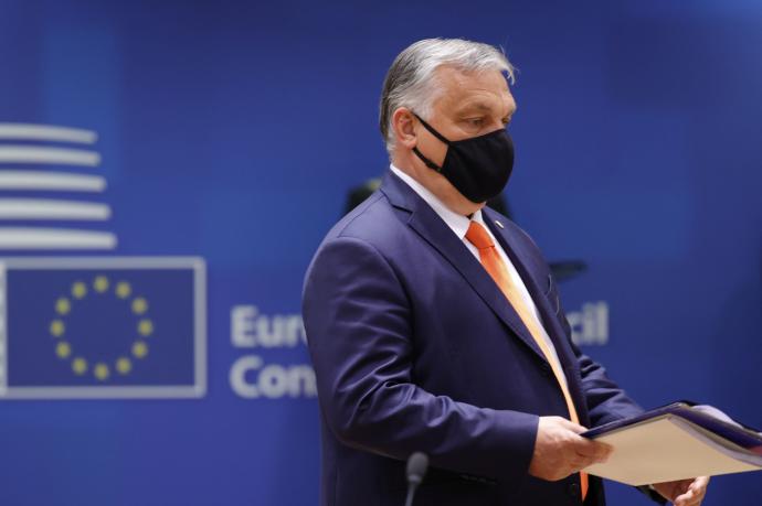 El primer ministro húngaro, Viktor Orban, a su llegada a la reunión principal de la cumbre europea