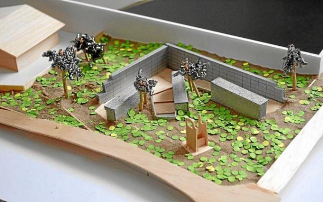 La parcela que acogerá el Columbario de la Dignidad contará con un itinerario a través de tres pabellones de nichos. Fotos: Ayto. Orduña