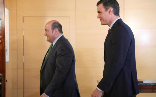Ortuzar y Sánchez en la firma del acuerdo de investidura Ortuzar y Sánchez en la firma del acuerdo de investidura