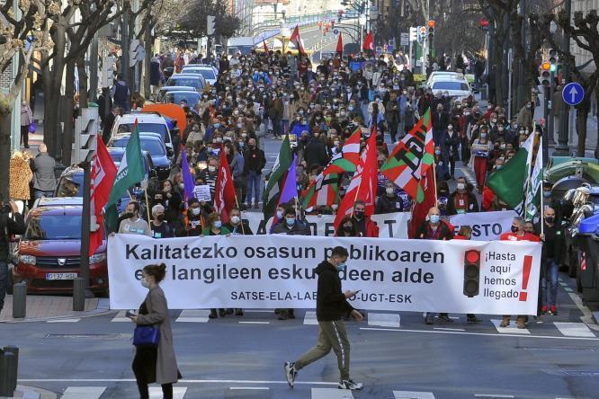 Protesta de los trabajadores de Osaketza.