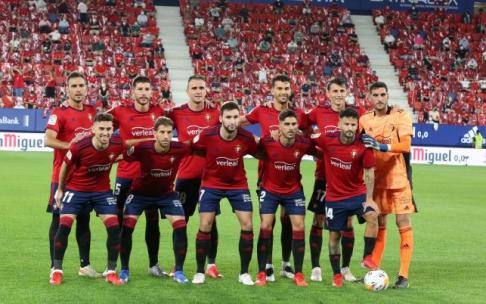 Primera alineación de Osasuna en la presente temporada, en el partido ante el Espanyol.