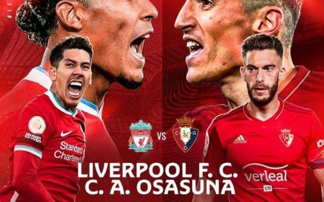 Imagen promocional del encuentro Liverpool-Osasuna Imagen promocional del encuentro Liverpool-Osasuna