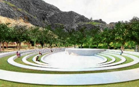 Jeltzaleek harrobirako proposatzen duten auditorio moduko plazaren rekreazioa. Argazkia: Zestoako EAJ