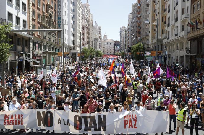 Manifestación celebrada en Madrid contra la OTAN.