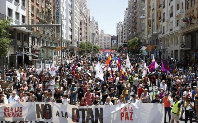 Manifestación celebrada en Madrid contra la OTAN.