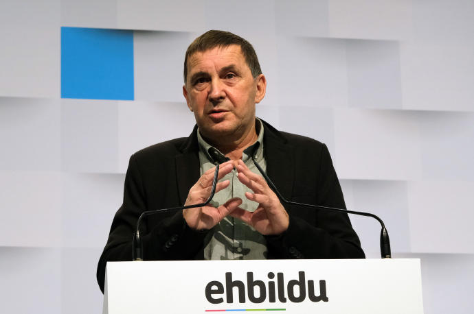 El coordinador general de EH Bildu, Arnaldo Otegi, en una anterior comparecencia