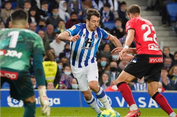 Mikel Oyarzabal, en su último partido, contra el Alavés en Anoeta.