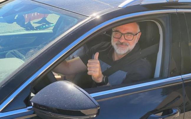 Pablo Laso, en su coche a la salida del hospital Pablo Laso, en su coche a la salida del hospital