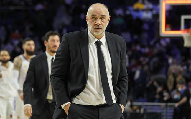 Pablo Laso durante un partido del Real Madrid. Pablo Laso durante un partido del Real Madrid.