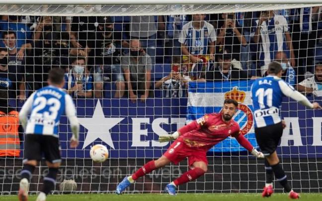 Pacheco, en el reciente penalti ante el Espanyol