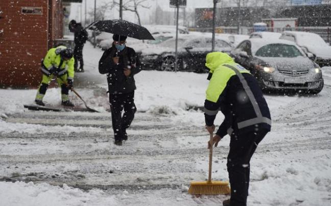 Imagen de la nevada de este domingo en Pamplona Imagen de la nevada de este domingo en Pamplona