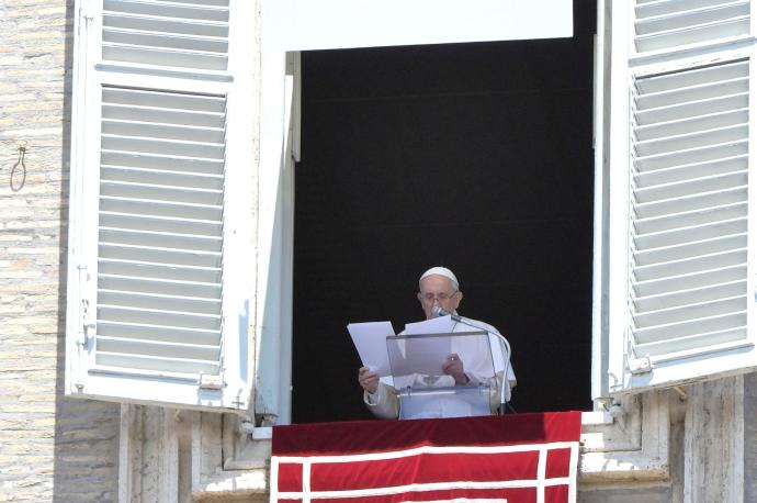 El Papa, este domingo durante el rezo del Ángelus.