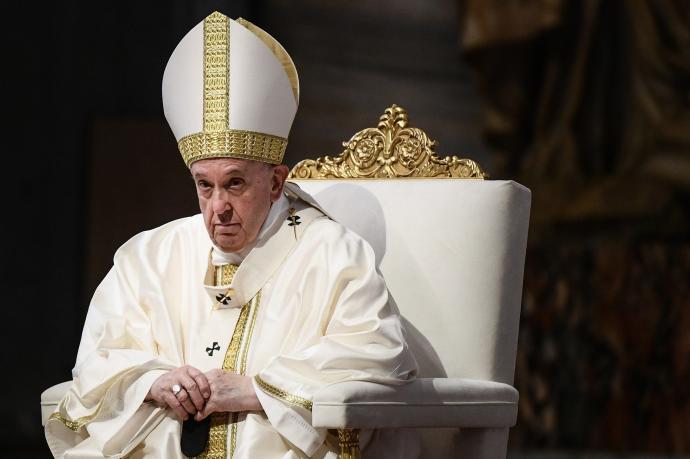 El Papa en la misa que ha celebrado en el Vaticano este jueves.