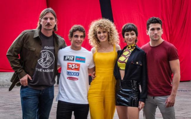 Actores de La casa de papel en la presentación de la serie. Actores de La casa de papel en la presentación de la serie.