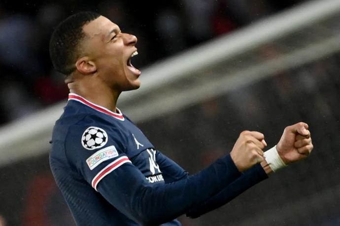 Mbappé celebra el gol de la victoria del PSG.