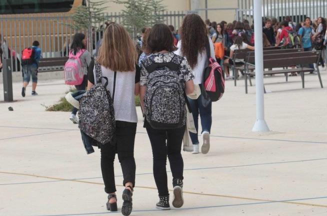 Alumnos de ESO en el primer día del curso escolar.