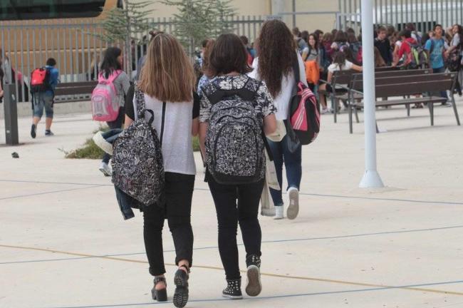 Alumnos de ESO en el primer día del curso escolar.