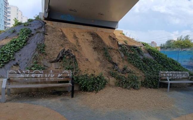 Estado actual del montículo ubicado en el parque