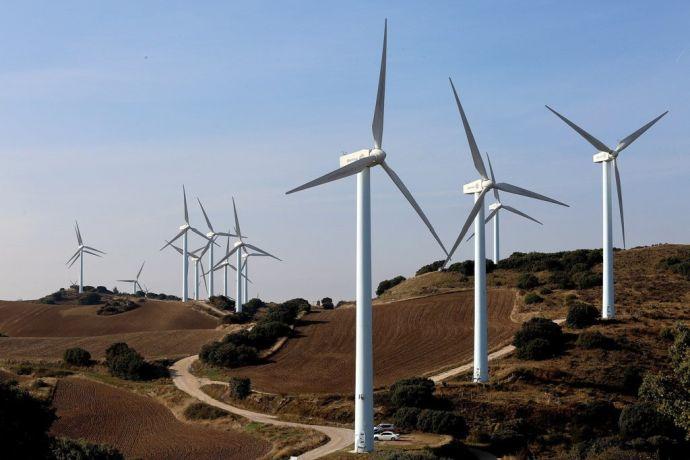 Un parque eólico en Navarra.