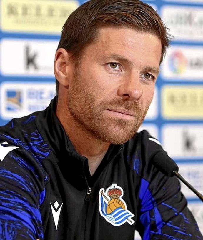 Xabi Alonso, en la rueda de prensa concedida ayer. Foto: RS