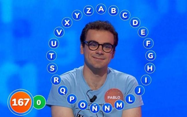 Pablo Díaz Sánchez se ha llevado este jueves el bote de 'Pasapalabra'. Pablo Díaz Sánchez se ha llevado este jueves el bote de 'Pasapalabra'.