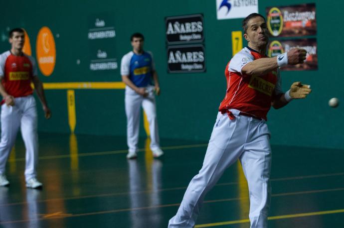 Partido Olaizola II - Rezusta contra Artola - Aranguren, correspondiente a la primera jornada de la liguilla de cuartos de final del Campeonato de Parejas de la LEP.M