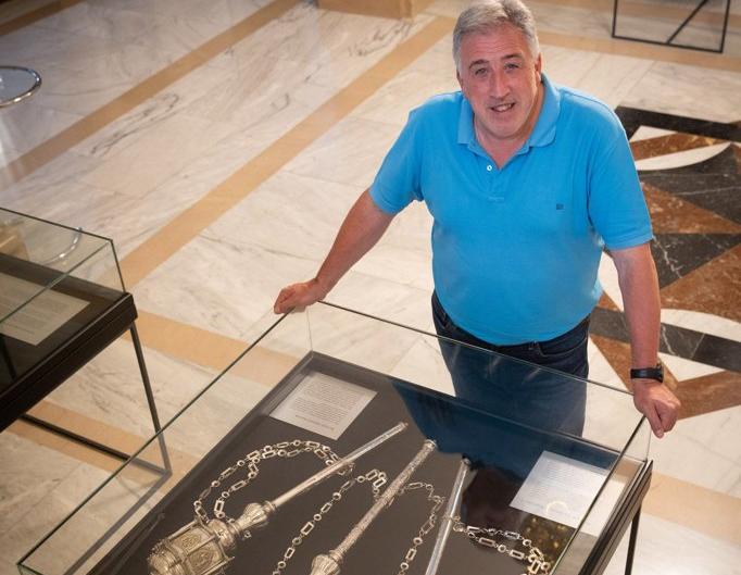 Joseba Asiron, en el Ayuntamiento de Pamplona