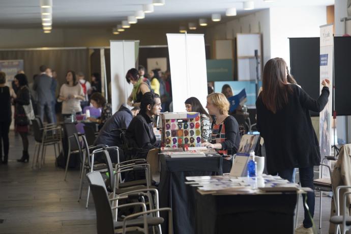 Feria de empleo organizada en Pamplona antes de la pandemia.