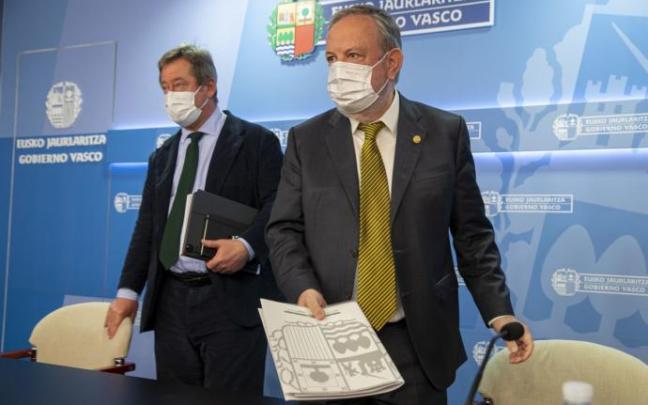 Bingen Zupiria y Pedro Azpiazu en una comparecencia anterior.