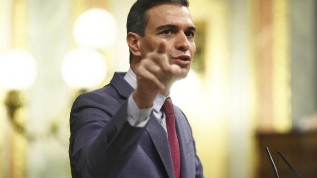Pedro Sánchez durante su comparecencia en el Congreso.
