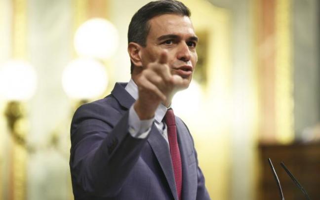 Pedro Sánchez durante su comparecencia en el Congreso.