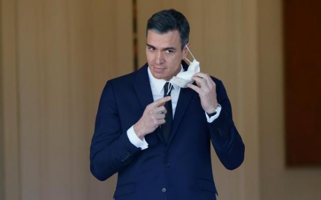 Pedro Sánchez durante su reunión con Mette Frederiksen.