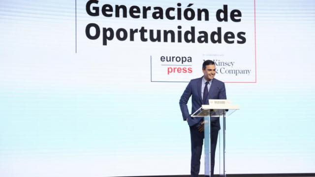Pedro Sánchez durante la presentación de su 'plan de choque'.