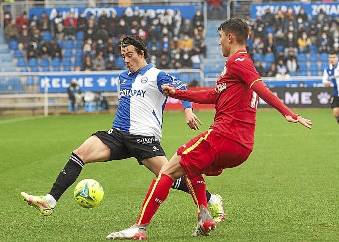 Pellistri, durante el partido ante el Getafe.