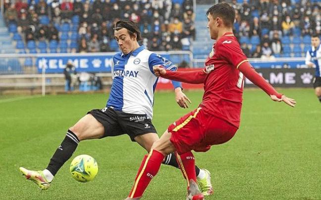Pellistri, durante el partido ante el Getafe.