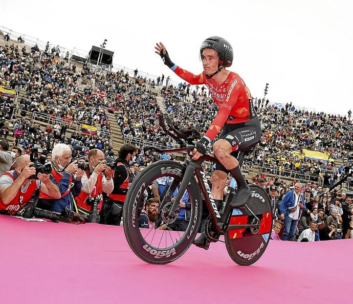 Pello Bilbao, a la conclusión de la crono de Verona, finalizó el Giro en quinto lugar. Foto: Sprint Cycling Agency