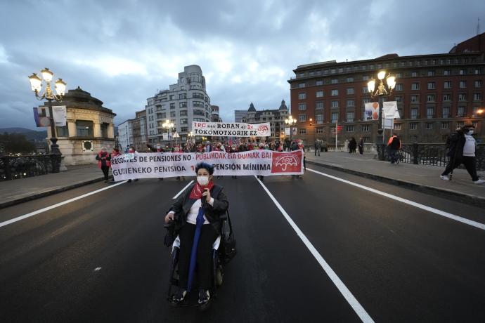 Movilización de pensionistas en Bilbao.