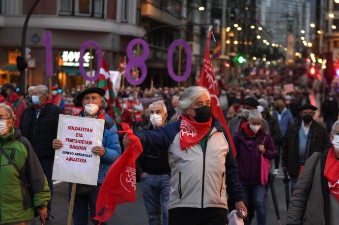 Movilización de los pensionistas vascos el pasado noviembre en contra de la reforma de Escrivá