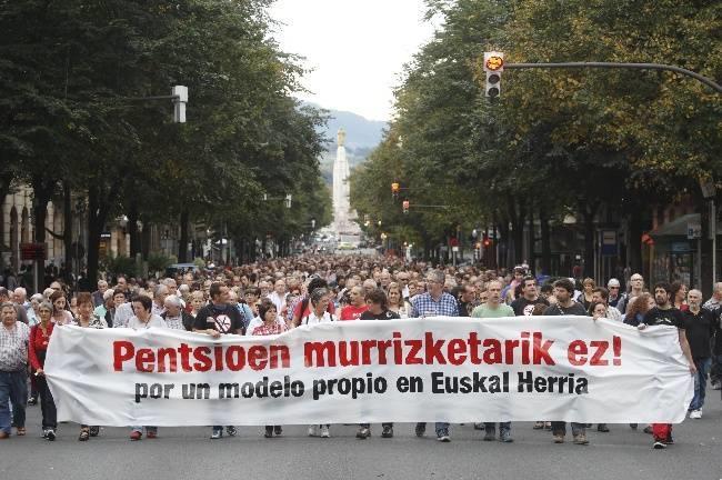 Manifestación del colectivo de pensionistas en Bilbao
