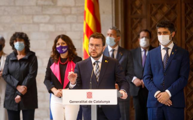 Pere Aragonès comparece en el Palau de la Generalitat.