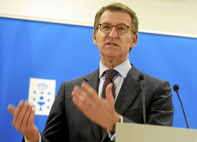 Alberto Núñez Feijóo, tras la última reunión del Consello de la Xunta de Galicia. Foto: E. Press