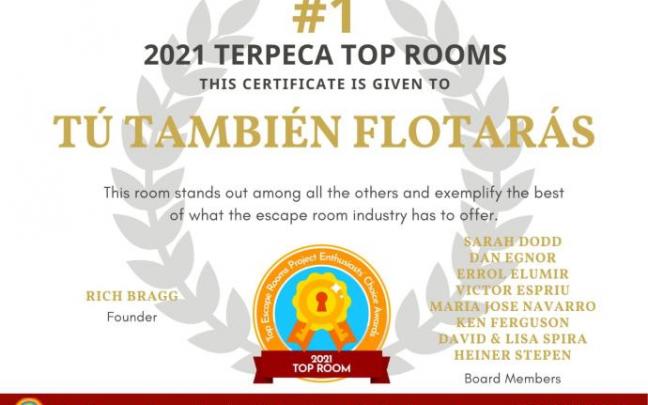 Premio Terpeca a la mejor sala de escape del mundo a la sala 'Tú también flotarás'.